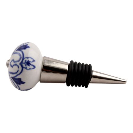 Geoffrey Blue Ceramic Wine Stopper (Pack Of One Piece)